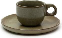 Serax Cești de espresso cu farfurioare Surface, 100 ml, verde închis, 4 buc (B5116224A)