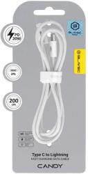 Blavec Cable Candy fonott - Type C - Lightning - PD 20W 2, 4A 2 méter (CCA-CL24W20) fehér,