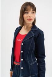 BUDMIL Női farmerblézer rövid karcsúsított fazon M sötétkék (5996408902556)