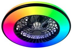 Kobi VENTELUX plafonieră cu ventilator LED RGBW 48W/230V, dimabilă, neagră + telecomandă (KB0634)