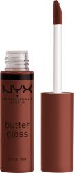NYX Cosmetics Butter Gloss 51 Brownie Drip félig átlátszó, nem ragadó szájfény, 8 ml
