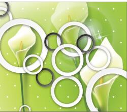 MÉDIA Öntapadó és mosható falfestmény Út és fekete-fehér körök, 150 x 205 cm (FOTOTAP5437)