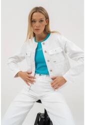 BUDMIL Farmerblézer női XL fehér rövid karcsúsított 20060096-001261-0599 (5996408902518)