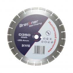 Breckner Disc diamantat segmentat 350x25.4mm, segment 10mm pentru beton armat, pavele, boltari, piatra dura Breckner Germany Disc de taiere