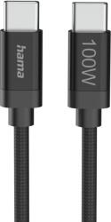 Hama Кабел за зареждане, "Fabric", USB-C - USB-C, 100 W, 3 m, Nylon, black (HAMA-201749) - cybertrade