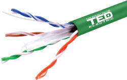 TED Electric Cablu retea TED Electric UTP cat. 6 cupru 0, 5 24AWG TED Wire Expert verde (A0115398)