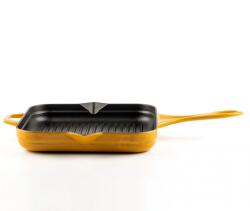 Hosse zománcozott öntöttvas grill serpenyő 28cmx28cm, sárga (HOS-KIEG-002) (HOS-KIEG-002)