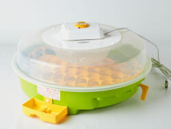  Keltető gép tojásforgatós, digitális hõ és páratartalom kijelzõ, külsõ víztartályos 100 W IO-103TH-E