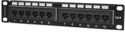 Manhattan Patch panel - CAT6 UTP árnyékolatlan patch panel, 12 portos, 10" 1U, Fekete 720748 (720748)