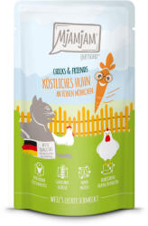  MjAMjAM 12x125g MjAMjAM Quetschie hicks & Friends csirke & sárgarépa nedves macskatáp