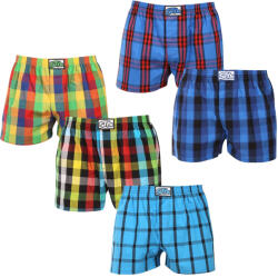 Styx 5PACK férfi bő szárú boxeralsó Styx klasszikus gumipánt többszínű (5A0112356) L - pepita