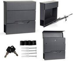 Homelux Postaláda horganyzott acélból újságtartóval antracit (HPB932-33) - homelux