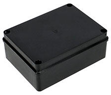  S-BOX sima falú kötődoboz csavaros fedéllel, (195x145x75 mm) IP65, fekete (S-BOX 416C)