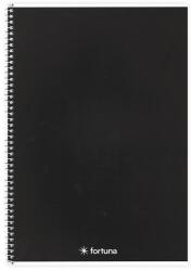 Fortuna Spirálfüzet vonalas FORTUNA Monocolor A/4 70 lapos fekete (01.02130) - tonerpiac