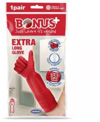 BONUS Gumikesztyű BONUS háztartási latex extra hosszú piros L (B067) - tonerpiac