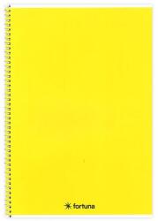 Fortuna Spirálfüzet vonalas FORTUNA Monocolor A/4 70 lapos sárga (01.02132) - tonerpiac