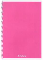 Fortuna Spirálfüzet vonalas FORTUNA Monocolor A/4 70 lapos rózsaszín (01.02136) - tonerpiac