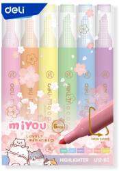 Deli Textmarker Deli Macarons, set 6 culori pastel slim (DLEU12-6C)