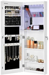 SONGMICS Extra Széles Tükrös Ékszertároló Szekrény Fehér Zárható (EUZ-JBC63WV1) - platinashop