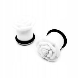  Rózsa Plug Akril Füldugó Fehér 14mm (TP3672-WHITE14mm)