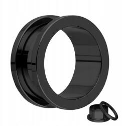  Klasszikus Csavaros Fém Alagút Piercing Fekete 5mm (TP011-BLACK5mm)