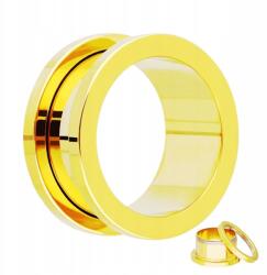  Klasszikus Csavaros Fém Alagút Piercing Arany 5mm (TP3007-GOLD5mm)