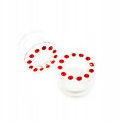  Alagút Plug Akril Csavarozott Cirkónia Piros 6mm (TP128-RED6mm)
