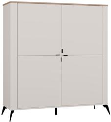  CORDOBA 4D Komódia Kašmír Bézs Castello Tölgy Szekrény 4 Ajtó 8 Polc Nappali