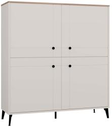  POINT 4D Komódia Kašmír Bézs Castello Tölgy Szekrény 4 Ajtó 8 Polc Nappaliba