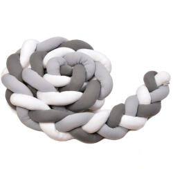 T-Tomi Fonott ágyvédő - fehér, világosszürke és sötétszürke