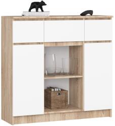  Komód K100 2d 3sz 1p Pk Sonoma Tölgy / Fehér