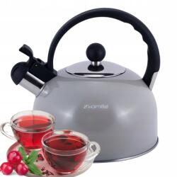 Kamille Hagyományos Acél Vízforraló Síppal Gáz Indukciós Kamille szürke 2, 5L (KM0679GR)