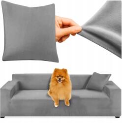 Ruhhy Sötétszürke, Rugalmas, Bársony Sarokgarnitúra, Kanapé és Ottomán Huzat 190-230 cm (00026181)