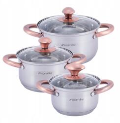 kamille Acél Edénykészlet 6DB-OS Indukciós (KM-4936)