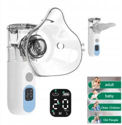  Intelligens mikrohálós inhalátor, Led kijelzővel, 3 sebességfokozattal, gyerekeknek és felnőtteknek (al25100902)