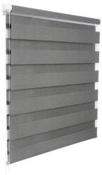 Woltu 55x150 cm sávos roló, dupla roló, zebra roló, fúrás nélkül, fahatású szürke