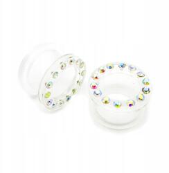  Akril Csavarmenetes Alagút Plug Cirkónia Opalizáló 6mm (TP128-AB6mm)