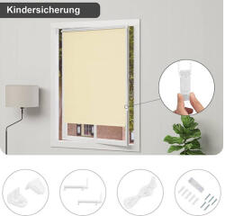 Woltu 80×210 cm hőszigetelő roló, fúrás nélkül, bézs