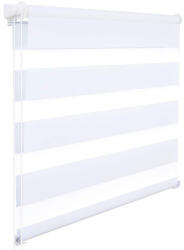 Woltu 75 X 220 cm sávos roló, dupla roló, zebra roló, fúrás nélkül, fehér