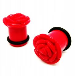  Rózsa Plug Akril Füldugó Piros 14mm (TP3672-RED14mm)