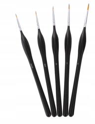 MAALEO Művészecsetek 5db: Nylon, Nyírfa, Réz tok, Állvány