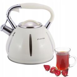 Kamille Hagyományos Vízforraló 3, 0 L Síppal acél bézs Indukciós Gáz Kamille (KM0691BG)