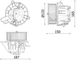 MAHLE Vnútorný ventilátor MAHLE AB 332 000P (AB 332 000P)