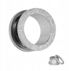  Alagút Klasszikus Csillámos Lecsavarható Acél Fém Ezüst 5mm (FY0116-SILVER5mm)