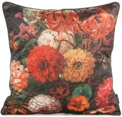 Takoy Bársony díszpárnahuzat festett virágmintával és elegáns szegéllyel