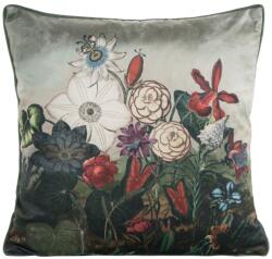 Takoy Bársony díszpárnahuzat VELVET virágmintával és elegáns szegéllyel