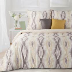 Takoy Pamut ágyneműhuzat 220x200 cm bézs, acélszürke geometriai mintával NIKA 24