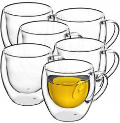 Kadax Thermo Poharak Tea Kávéhoz 250 ml Dupla Falú Poharak 6 db (K129)