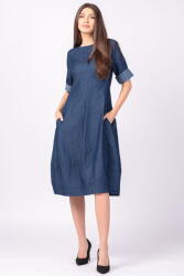 SHOPIKA Rochie lalea cambrata, cu fermoar, din denim albastru, subtire S