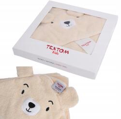 Textom Gyerek törölköző kapucnival maci 80x80cm Kedves Prémium Ajándékdoboz (Ręcznik dla Dziecka z Kapturkiem 80x80 Ecru)